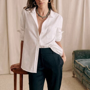 NWT Sezane Tomboy Shirt - White Button Down Size 36/4